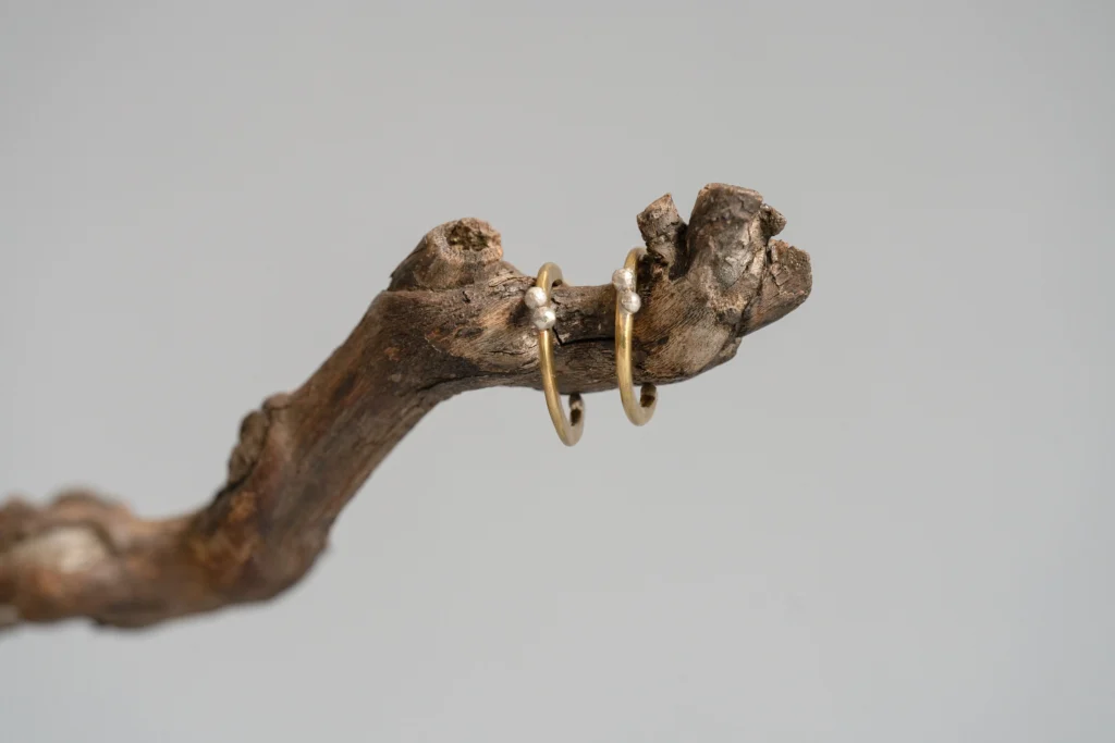 bijoux boucles d'oreille petites créoles laiton et argent